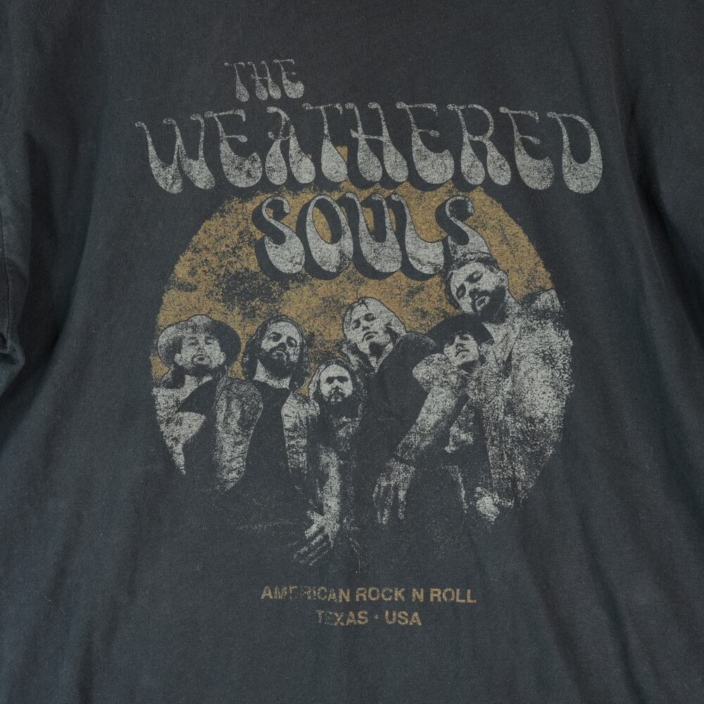 Vtg The Weathered Souls T-Shirt Mens XL Comfort Colors Black Graphic Band Tee